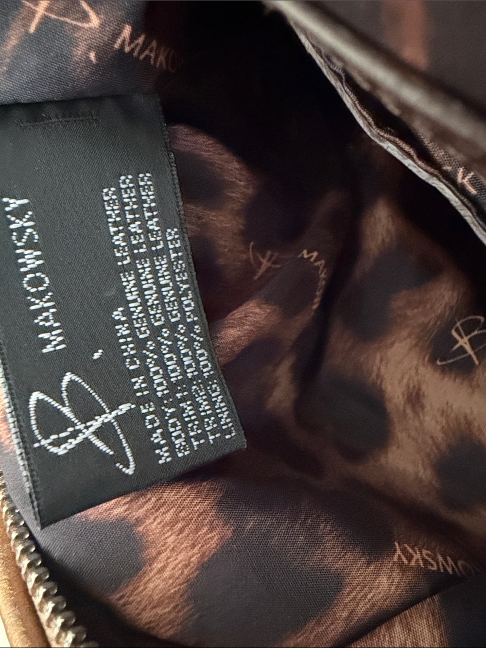 Camouflage Leather-Trim Shoulder Bag - Brown Camo - Picture 6 of 9